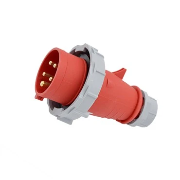3P+E+N vanntett IP67 industriplugg 63A rød